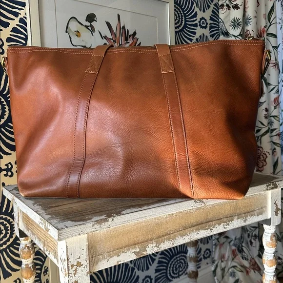 Madewell Transport Weekender Bag - Brown Leather - Picture 2 of 4